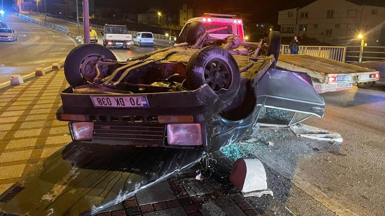 Hurdaya dönen araçtan sağ kurtuldu