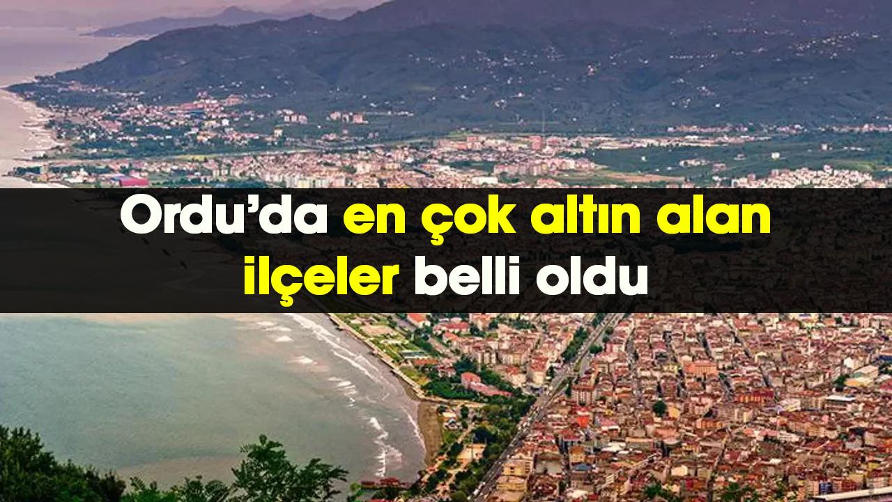Ordu’da en çok altın alan ilçeler belli oldu