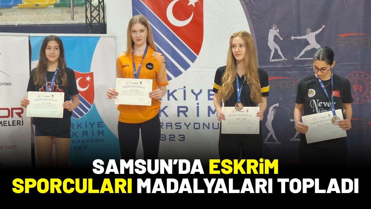 Samsun Eskrim Akademisi sporcuları madalyaları topladı
