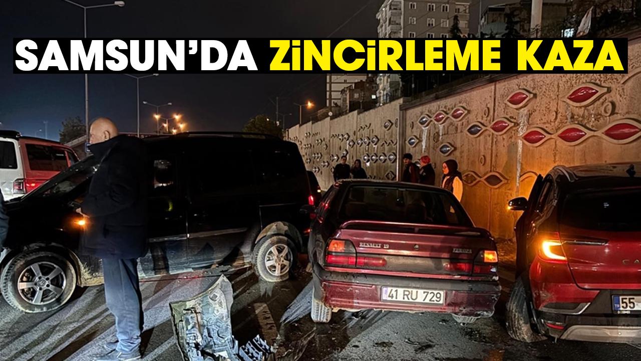 Samsun'da 5 aracın karıştığı zincirleme kazada 1 kişi yaralandı