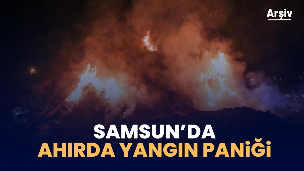 Samsun'da ahır yangını