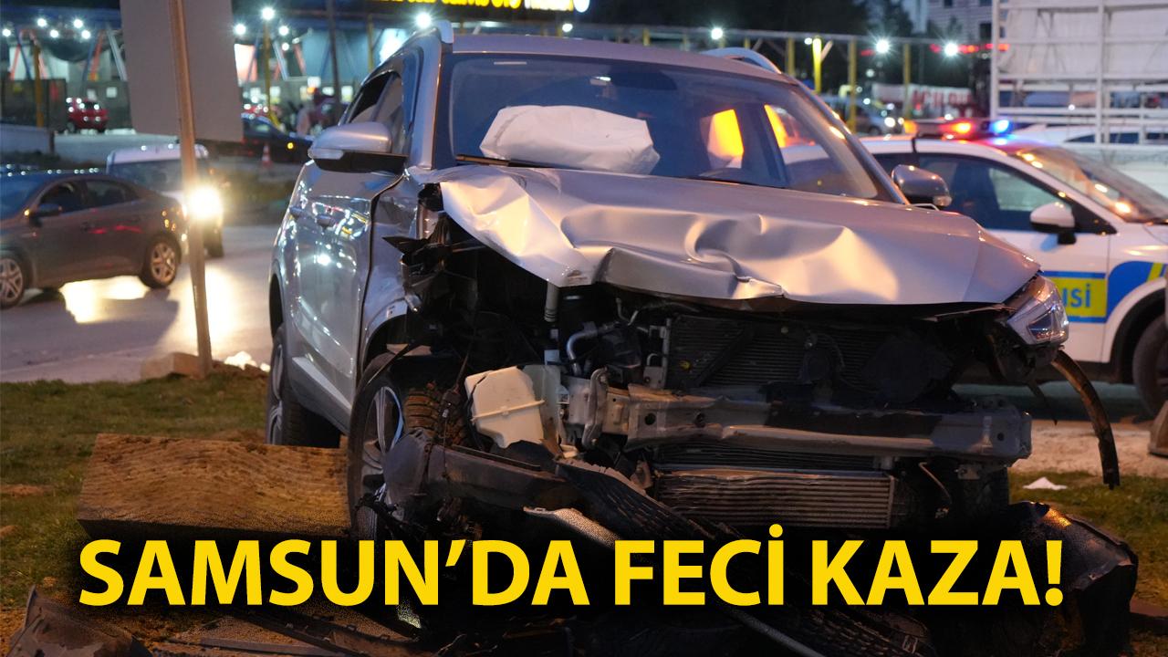 Samsun'da feci kaza! 2 kişi yaralandı