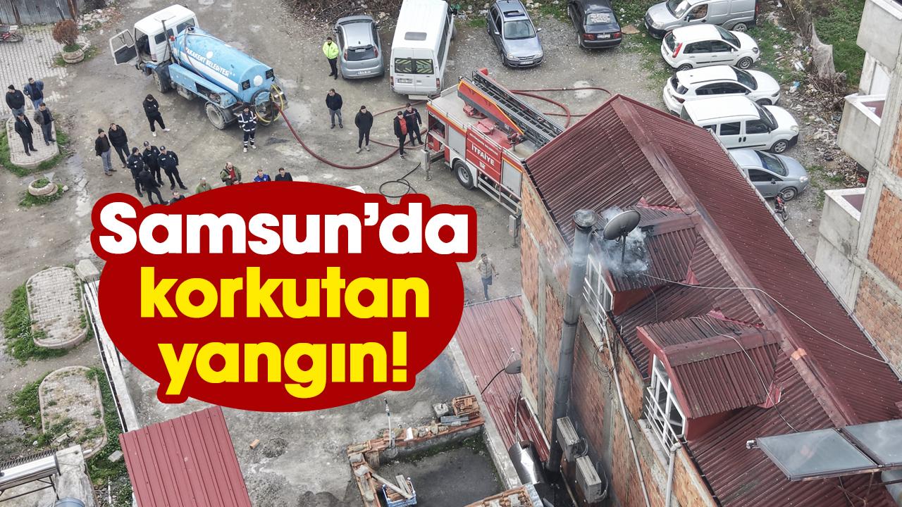 Samsun'da pansiyonda çıkan yangın korkuttu