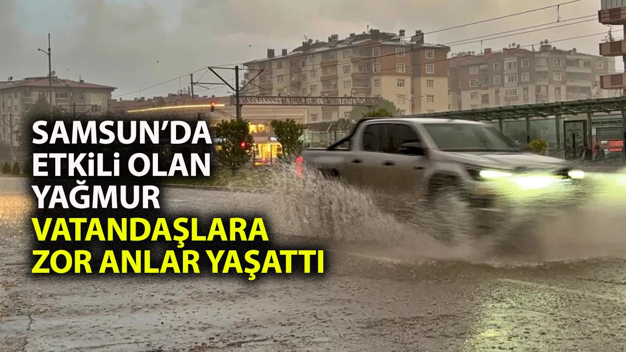 Samsun'da sağanak yağış Berat Kandili için camiye gidenlere zor anlar yaşattı