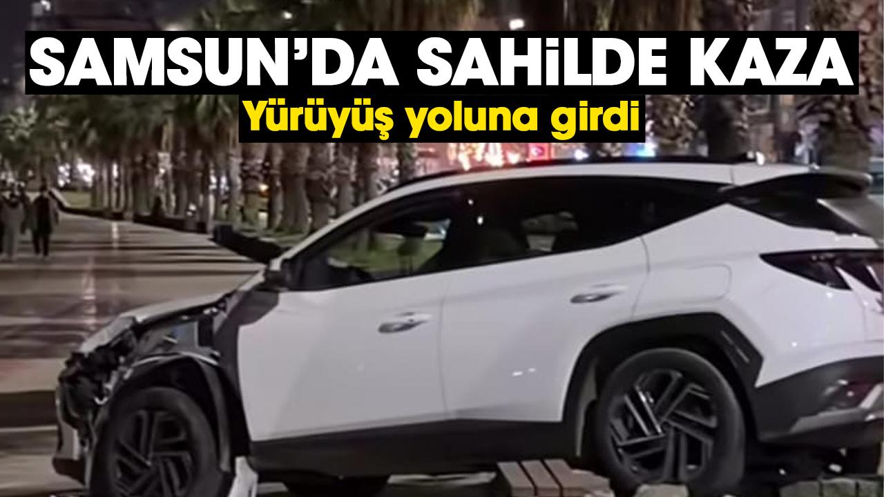 Samsun'da sahilde kaza: Yürüyüş yoluna girdi