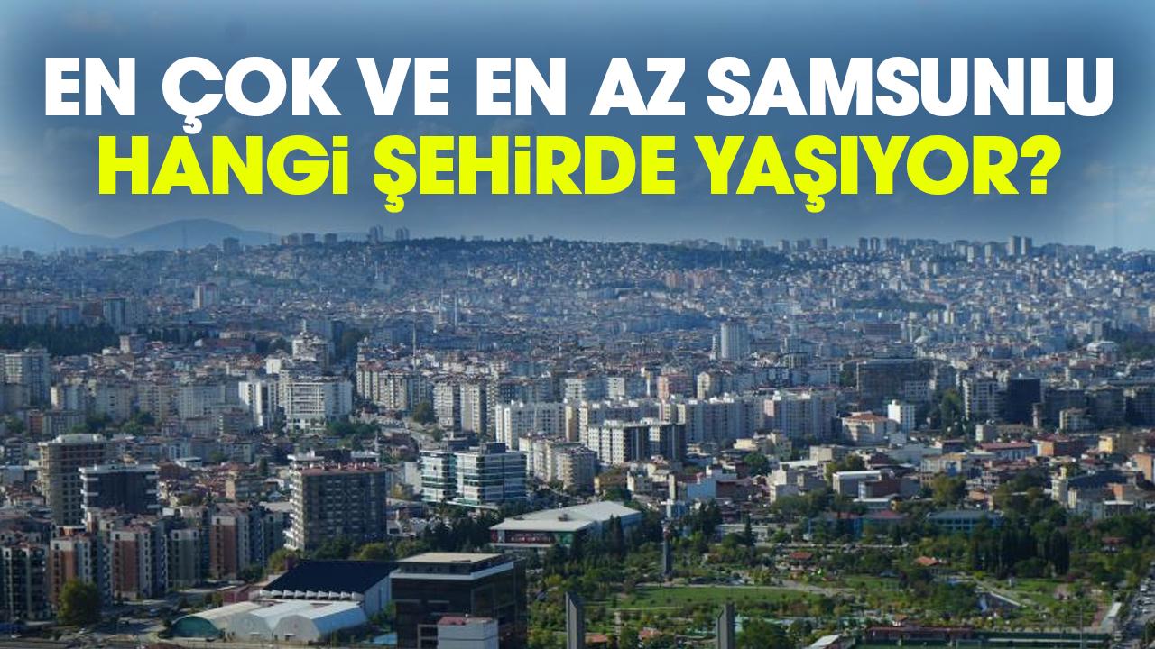 Samsunluların en çok ve en az olduğu şehirler belli oldu