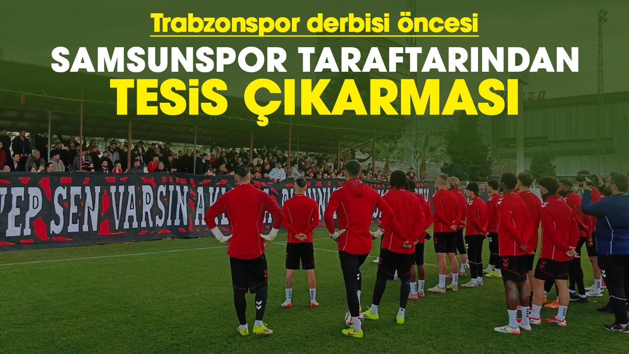 Samsunspor taraftarından Karadeniz derbisi öncesi takıma tam destek