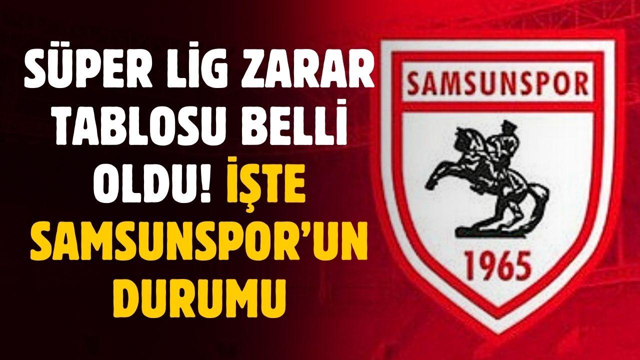 Süper Lig'de zarar tablosu ortaya çıktı! İşte Samsunspor'un durumu