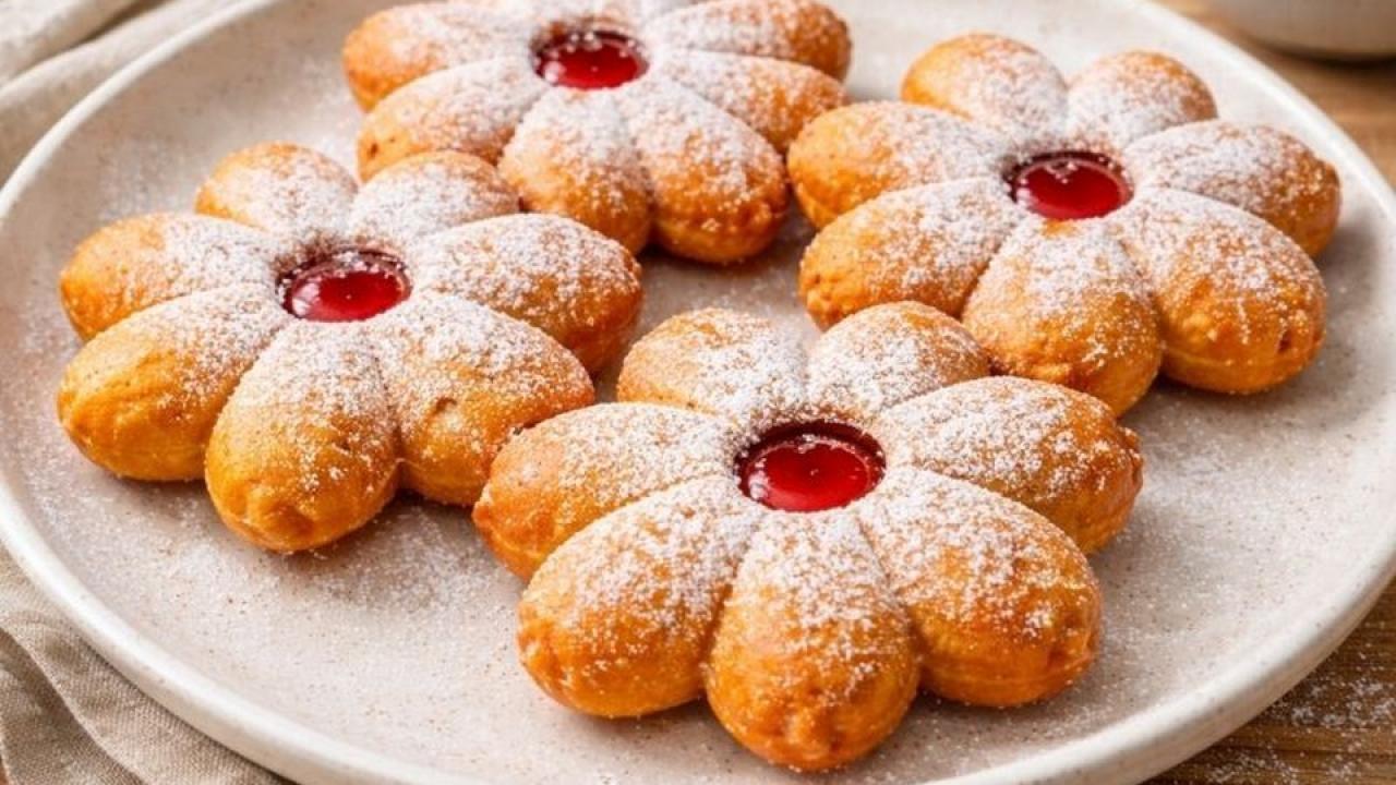 Tatlı ve tuzlu sunuma uygun çiçek pişi tarifi