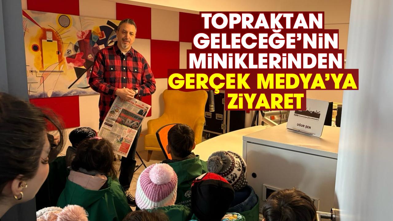 Topraktan Geleceğe Anaokulu öğrencileri ve öğretmenlerinden Gerçek Medya'ya ziyaret