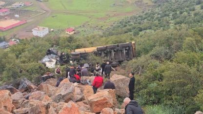 Uçuruma yuvarlanan kamyon sürücüsü Yasin Soylu öldü