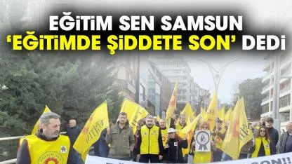 Eğitim Sen Samsun Şubesi'nden okullardaki şiddete tepki yürüyüşü