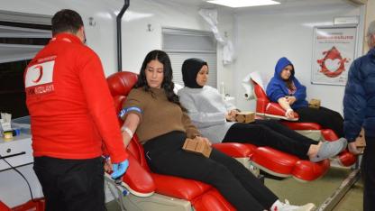 Havza'da öğrencilerden kan bağışı