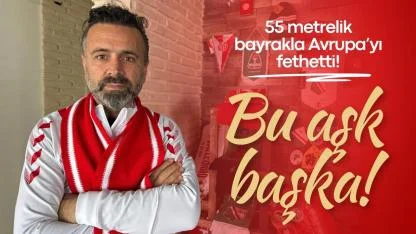 İzlanda’dan Madrid’e 55 metrelik bayrakla Avrupa’yı fethetti!