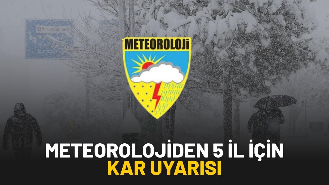 Meteorolojiden 5 il için kar uyarısı