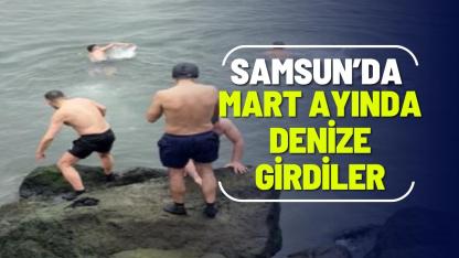Samsun'da 10 derece sıcaklıkta denize girdiler