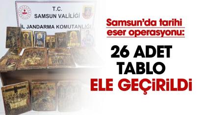 Samsun'da 26 adet tarihi eser niteliğinde tablo ele geçirildi