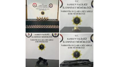 Samsun'da 3 ilçede uyuşturucu ve ruhsatsız silahlar ele geçirildi