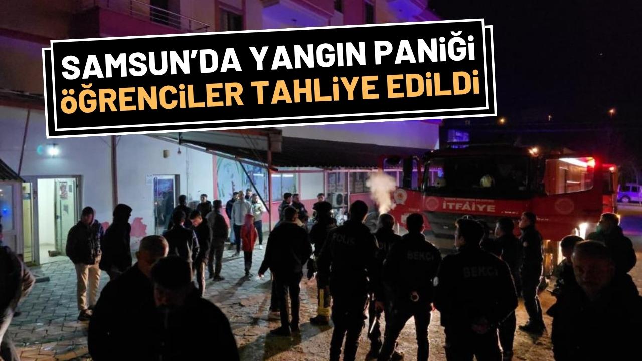 Samsun'da apartta yangın: 25 öğrenci tahliye edildi