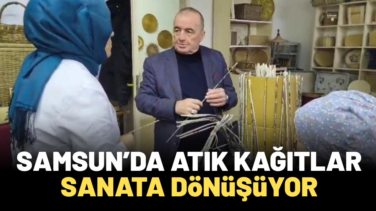Samsun'da atık kağıtlar sanata dönüşüyor