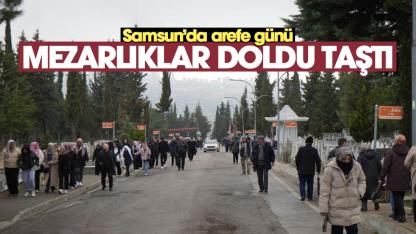 Samsun'da bayram öncesi mezarlıklarda duygusal anlar yaşandı