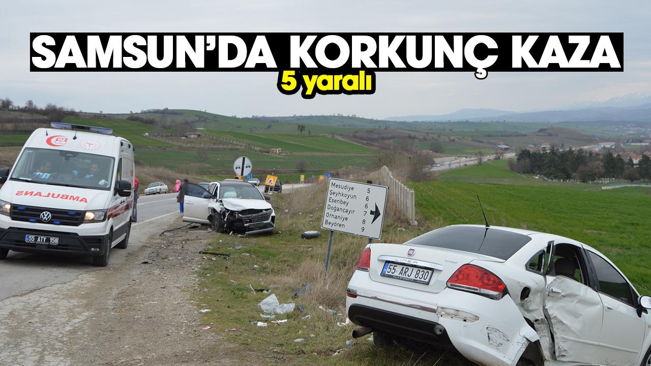 Samsun'da cip ile otomobil çarpıştı: 5 yaralı