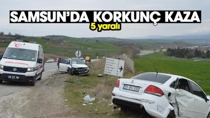 Samsun'da cip ile otomobil çarpıştı: 5 yaralı