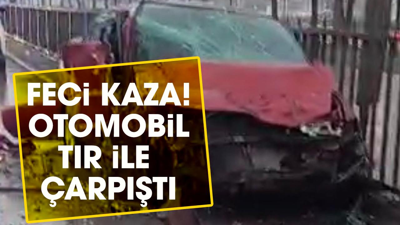 Samsun’da feci kaza! Otomobil ile tır çarpıştı! 1 yaralı