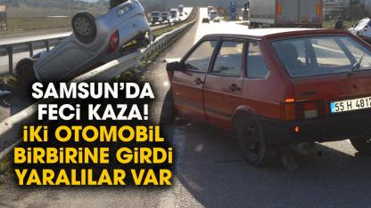 Samsun'da iki otomobil çarpıştı! Yaralılar var