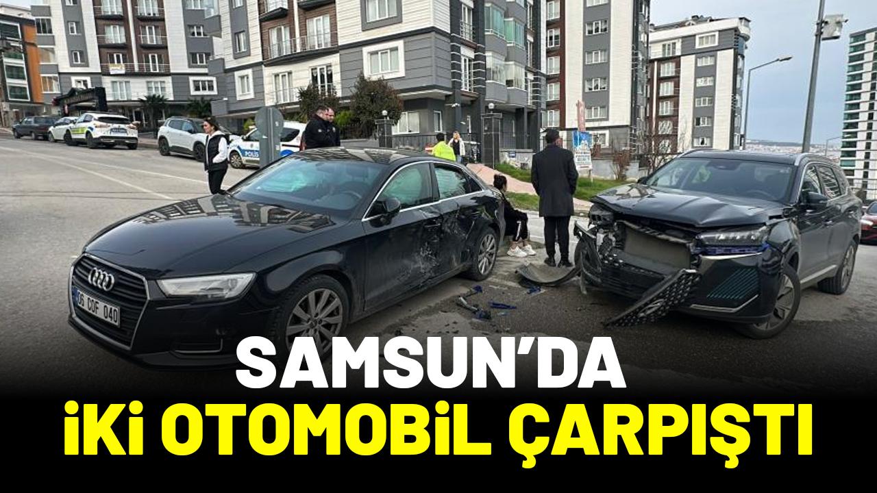 Samsun'da iki otomobil çarpıştı