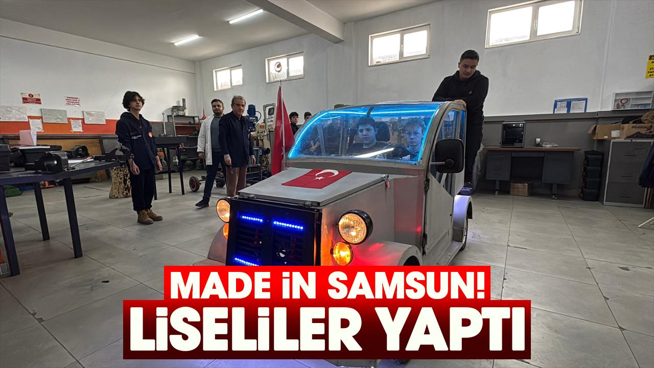 Samsun’da lise öğrencileri geri dönüşümden araç yaptı