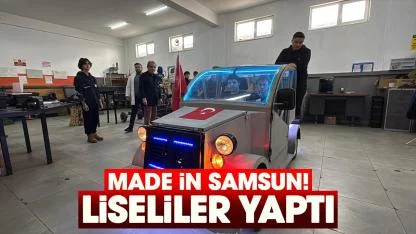 Samsun’da lise öğrencileri geri dönüşümden araç yaptı