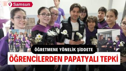 Samsun'da öğrenciler, öğretmene yönelik şiddete seygiyle tepki gösterdi