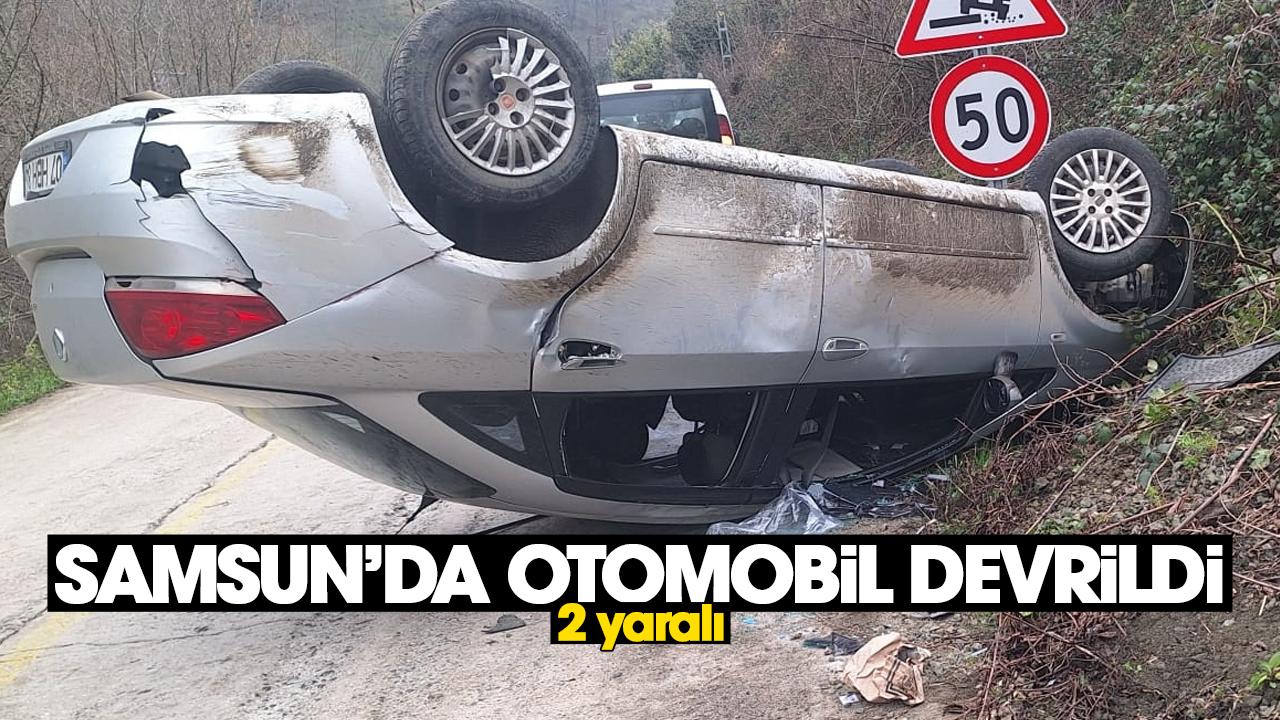 Samsun'da otomobil devrildi: 2 yaralı