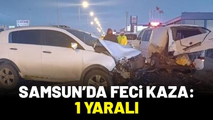 Samsun'da otomobil minibüse çarptı: 1 yaralı