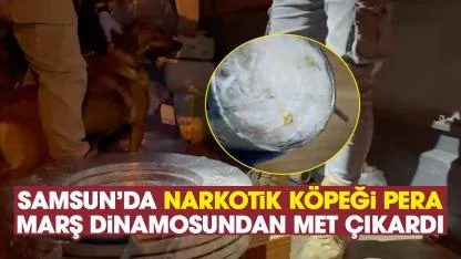 Samsun'da Pera’nın tepki verdiği marş dinamosundan uyuşturucu madde çıktı