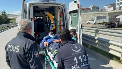 Samsun’da tamire giderken kaza yaptı