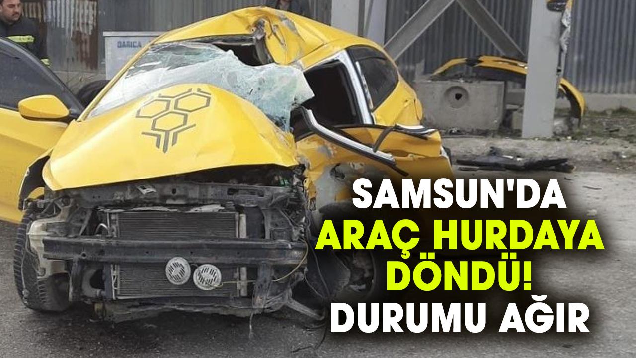 Samsun'da üst geçit direğine çarptı: Mert Semiz ağır yaralandı