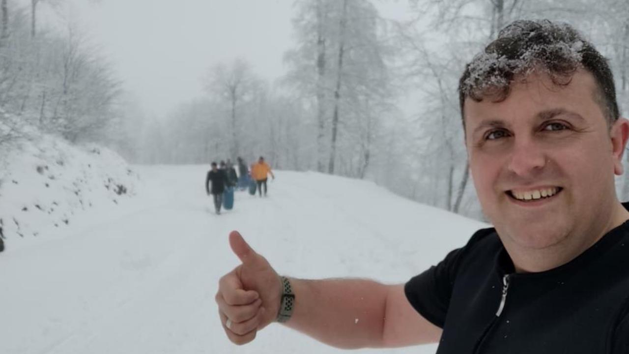 Samsun'da zirvede kar eğlencesi