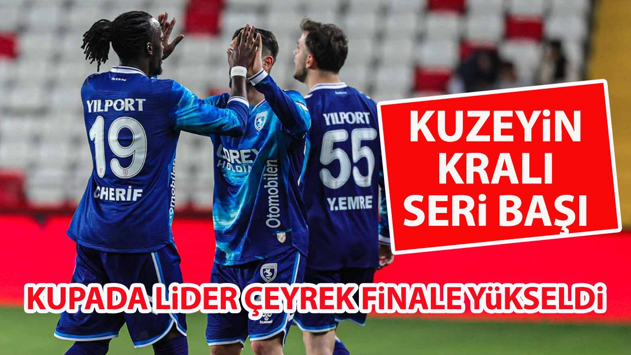 Samsunspor Antalyaspor'u yenerek Türkiye Kupası'nda çeyrek finale seri başı olarak çıktı