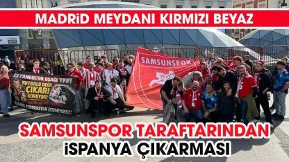 Samsunspor taraftarından İspanya çıkarması