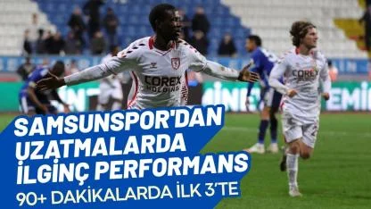 Samsunspor, uzatma bölümlerinden en fazla gol atan üçüncü takım