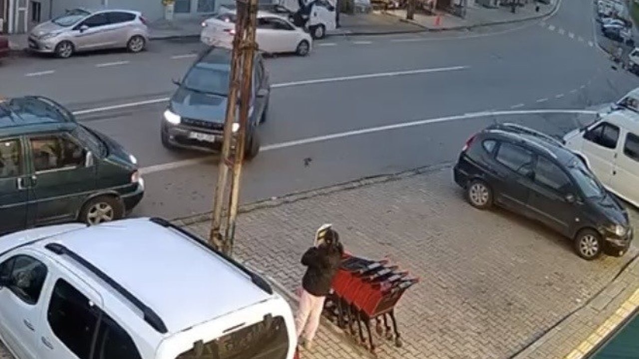 Trabzon’da otomobilin çarptığı genç kadın metrelerce savruldu