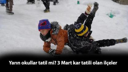 Yarın okullar tatil mi? 3 Mart kar tatili olan ilçeler