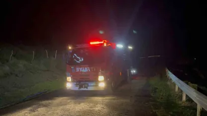 Sinop’ta çıkan yangını fırtına söndürdü