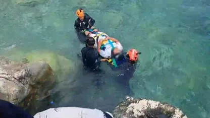 Kayalıklardan düşen şahıs için ekipler alarma geçti