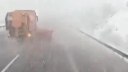 Bolu geçişinde yoğun kar