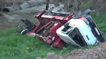 İş makinesi şarampole devrildi! 1 kişi öldü