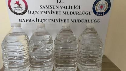 Bafra’da kaçak alkol operasyonu! 20 litre etil alkol ele geçirildi