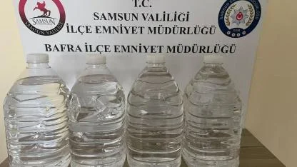 Bafra’da kaçak alkol operasyonu! 20 litre etil alkol ele geçirildi